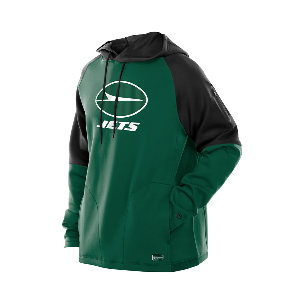 New York Jets New Era Combine Authentic Color Block Raglan Pullover Hoodie - Green - NFL