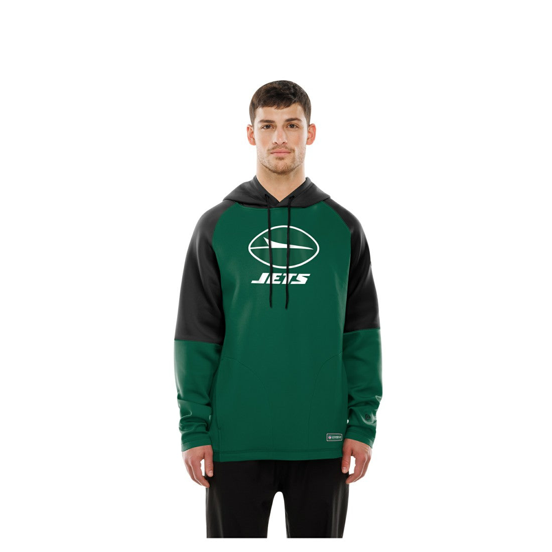 New York Jets New Era Combine Authentic Color Block Raglan Pullover Hoodie - Green - NFL