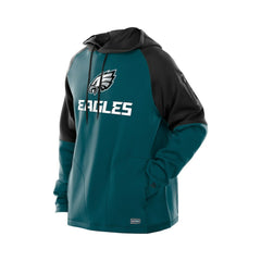 Philadelphia Eagles New Era Combine Authentic Color Block Raglan Pullover Hoodie - Midnight Green - NFL