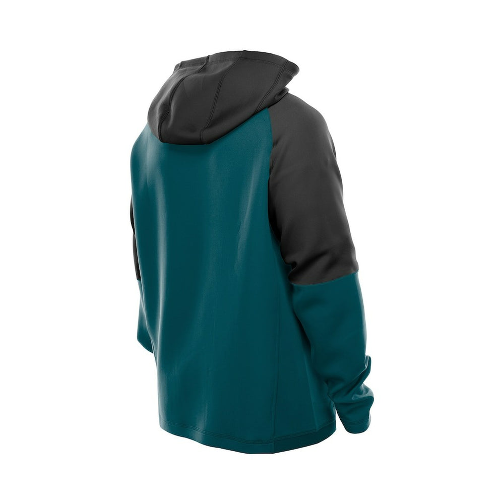 Philadelphia Eagles New Era Combine Authentic Color Block Raglan Pullover Hoodie - Midnight Green - NFL