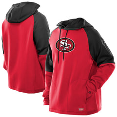 San Francisco 49ers New Era Combine Authentic Color Block Raglan Pullover Hoodie - Scarlet - NFL