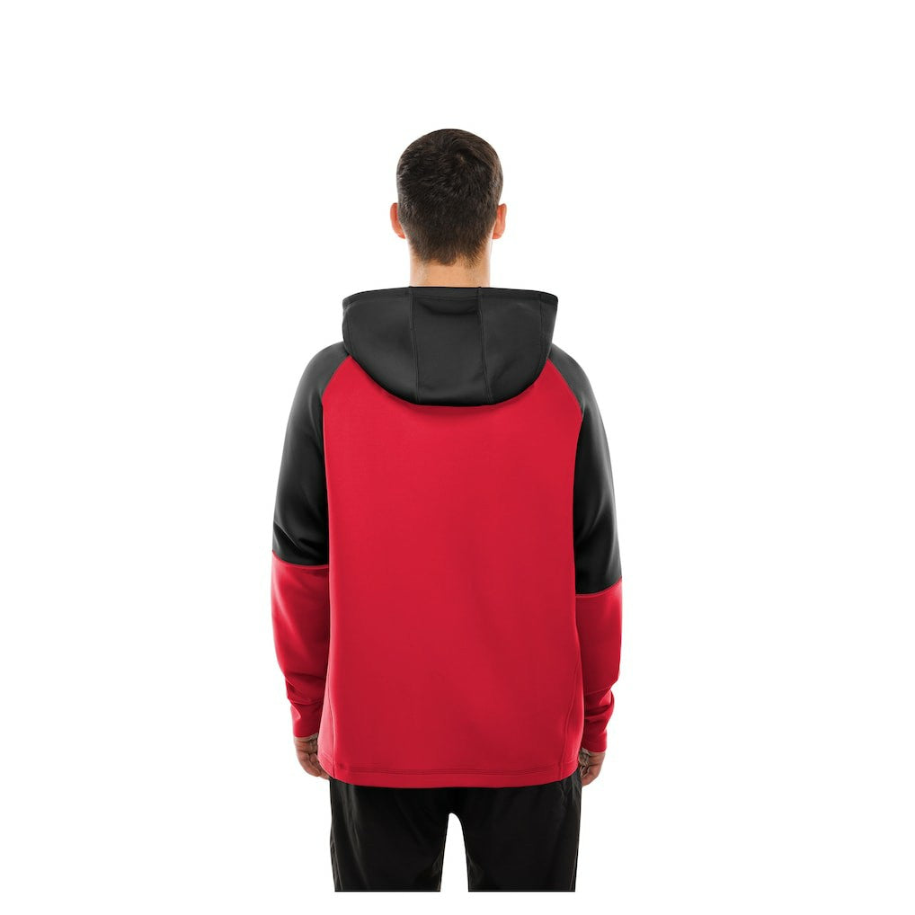 San Francisco 49ers New Era Combine Authentic Color Block Raglan Pullover Hoodie - Scarlet - NFL