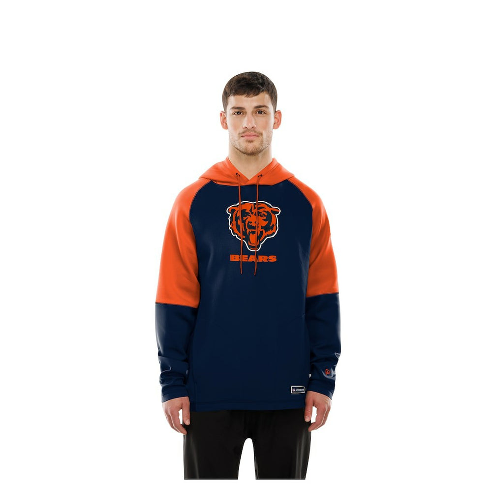 Chicago Bears New Era Combine Authentic Color Block Raglan Pullover Hoodie - Navy - NFL
