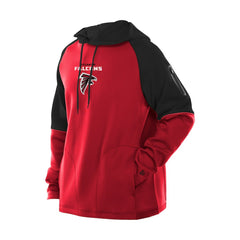 Atlanta Falcons New Era Combine Authentic Color Block Raglan Pullover Hoodie - Red - NFL