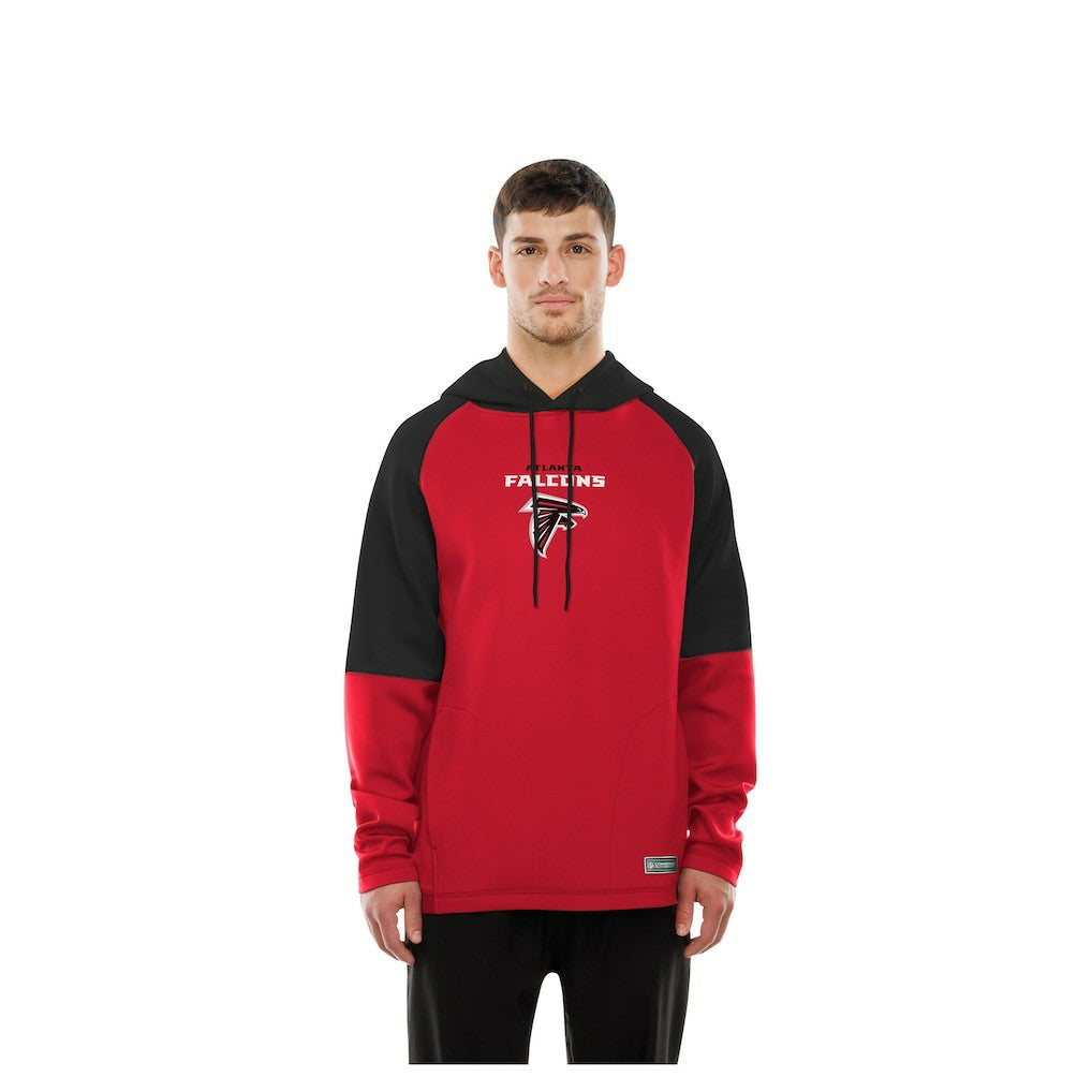 Atlanta Falcons New Era Combine Authentic Color Block Raglan Pullover Hoodie - Red - NFL