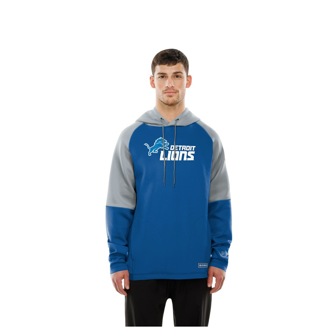 Detroit Lions New Era Combine Authentic Color Block Raglan Pullover Hoodie - Blue - NFL