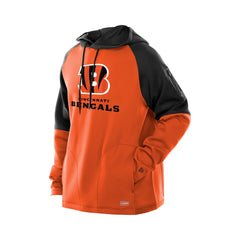 Cincinnati Bengals New Era Combine Authentic Color Block Raglan Pullover Hoodie - Orange - NFL