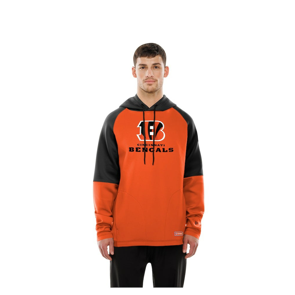 Cincinnati Bengals New Era Combine Authentic Color Block Raglan Pullover Hoodie - Orange - NFL