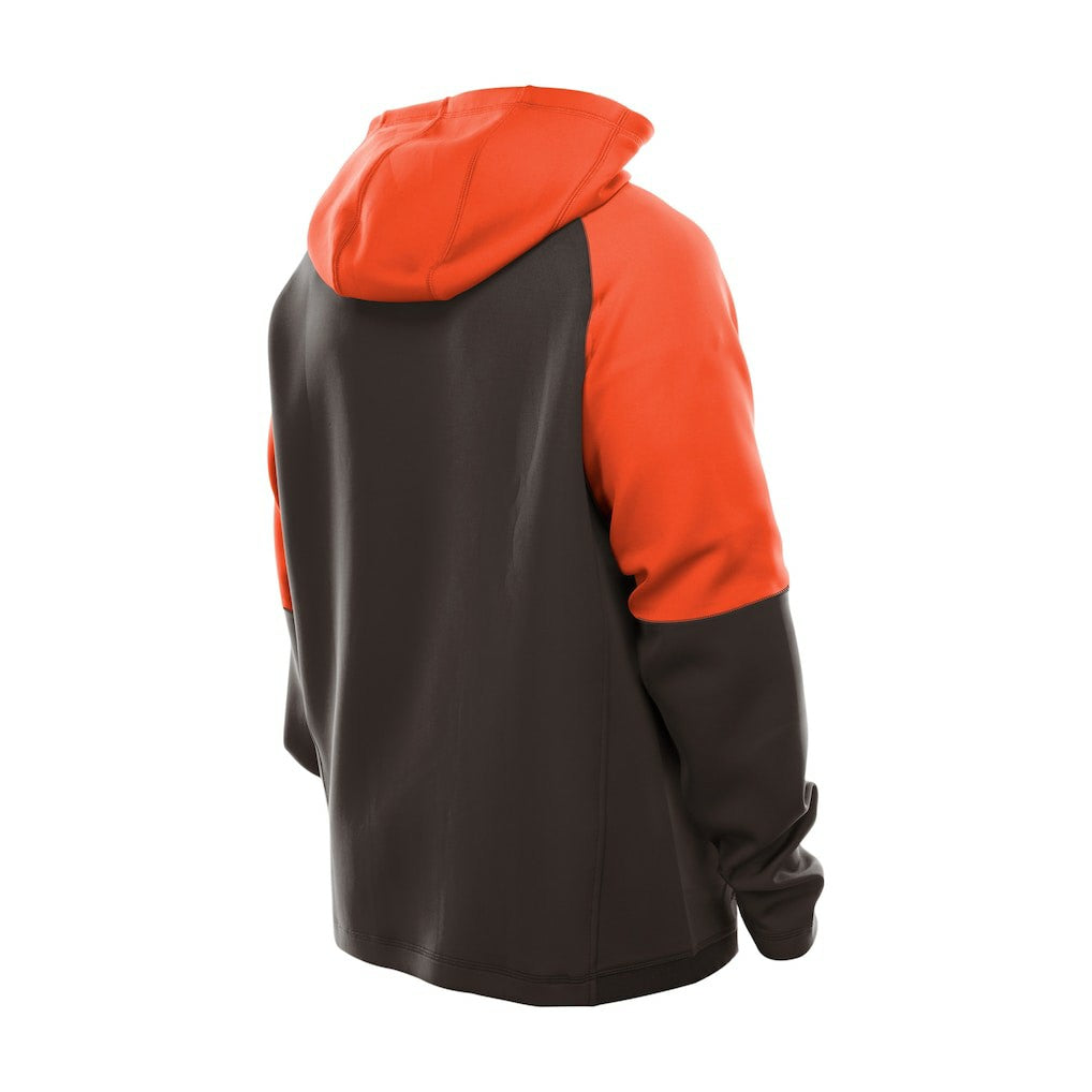 Cleveland Browns New Era Combine Authentic Color Block Raglan Pullover Hoodie - Brown - NFL