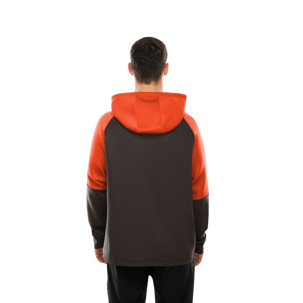 Cleveland Browns New Era Combine Authentic Color Block Raglan Pullover Hoodie - Brown - NFL
