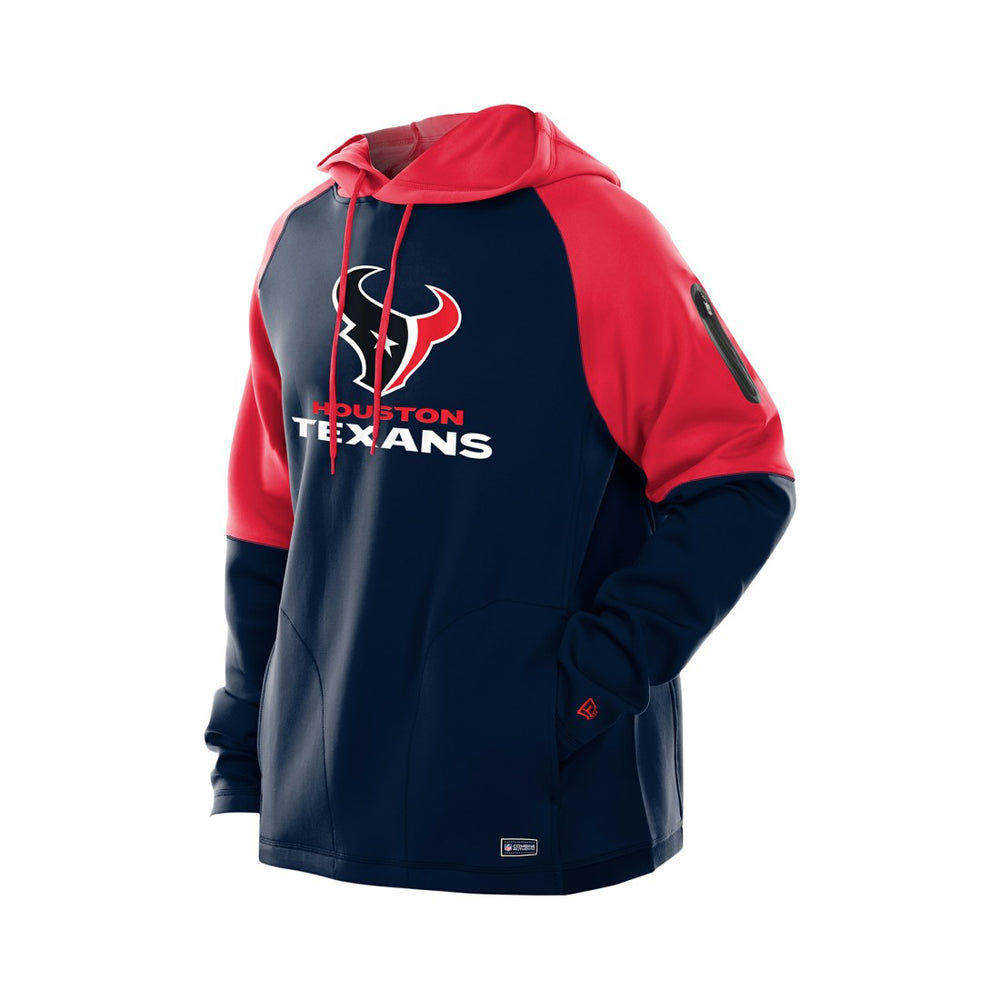 Houston Texans New Era Combine Authentic Color Block Raglan Pullover Hoodie - Navy - NFL