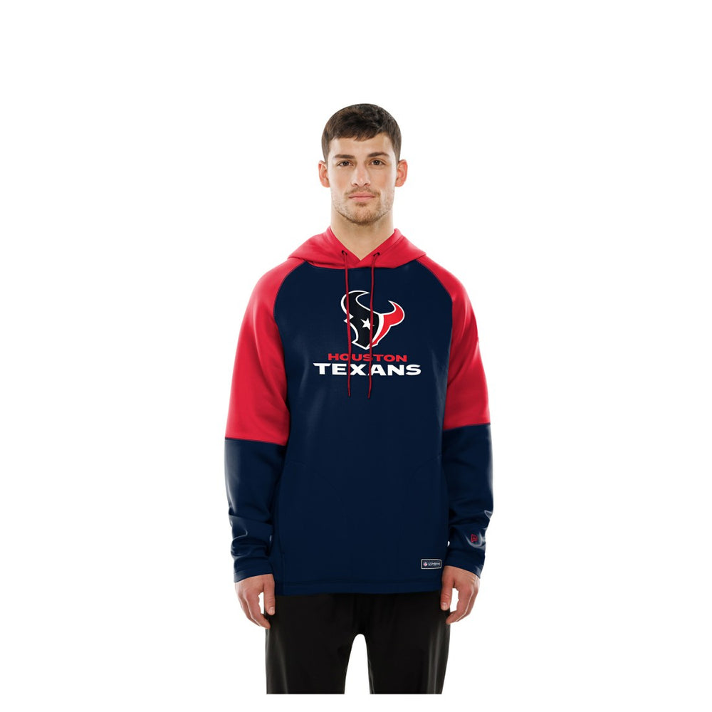 Houston Texans New Era Combine Authentic Color Block Raglan Pullover Hoodie - Navy - NFL