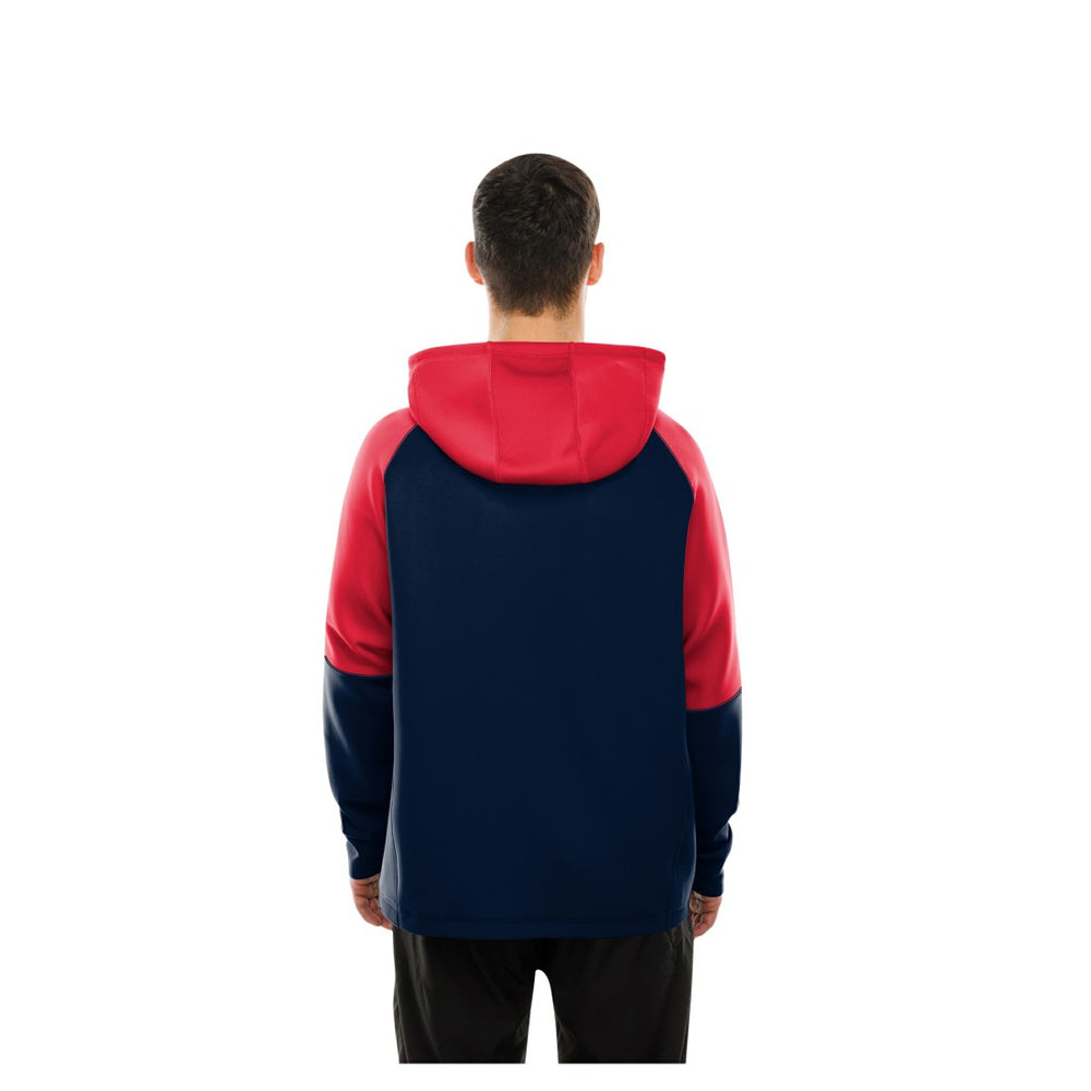 Houston Texans New Era Combine Authentic Color Block Raglan Pullover Hoodie - Navy - NFL
