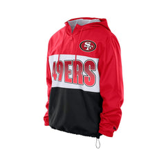 San Francisco 49ers New Era Ripstop Quarter-Zip Hooded Windbreaker - Scarlet - NFL