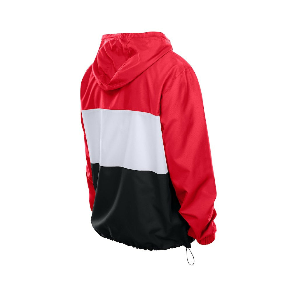 San Francisco 49ers New Era Ripstop Quarter-Zip Hooded Windbreaker - Scarlet - NFL