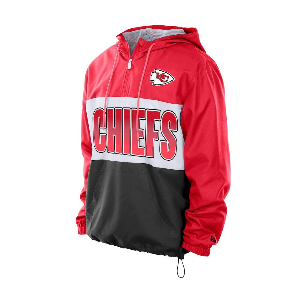 Kansas City Chiefs New Era Ripstop Quarter-Zip Hooded Windbreaker - Red - NFL