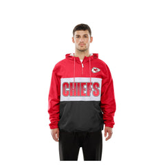 Kansas City Chiefs New Era Ripstop Quarter-Zip Hooded Windbreaker - Red - NFL