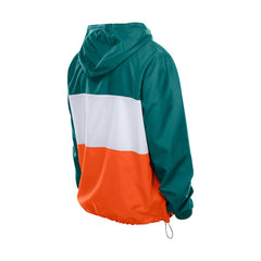 Miami Dolphins New Era Ripstop Quarter-Zip Hooded Windbreaker - Aqua - NFL