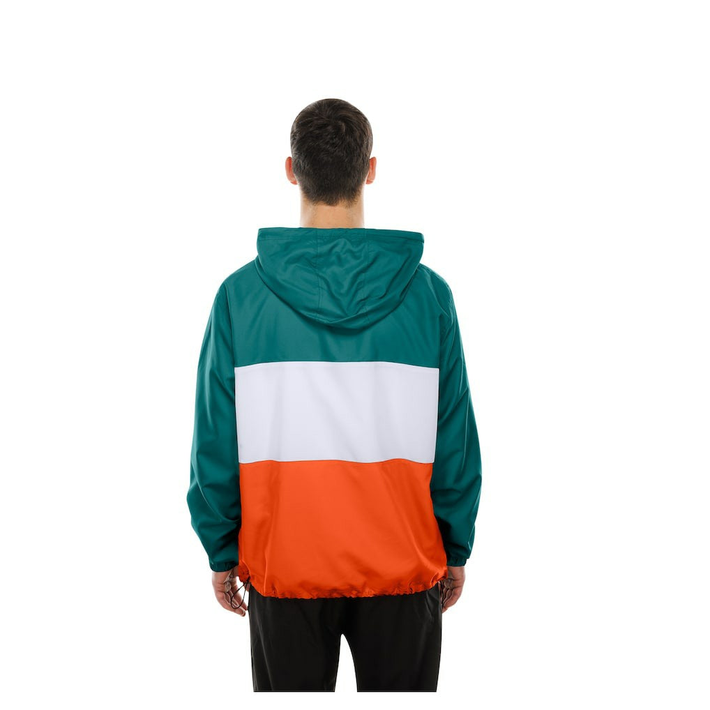 Miami Dolphins New Era Ripstop Quarter-Zip Hooded Windbreaker - Aqua - NFL