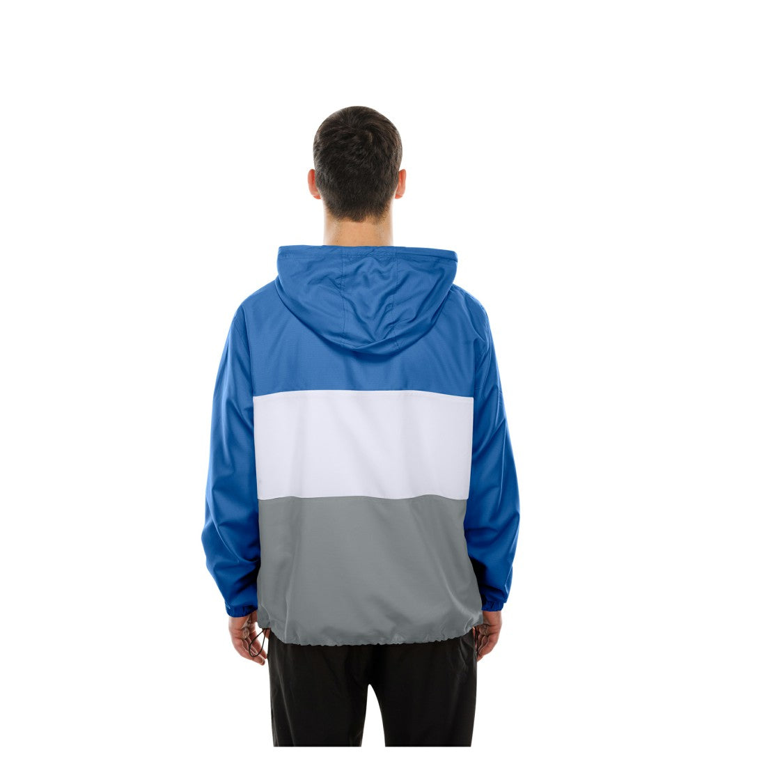 Detroit Lions New Era Ripstop Quarter-Zip Hooded Windbreaker - Blue - NFL