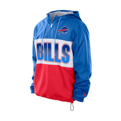 Buffalo Bills New Era Ripstop Quarter-Zip Hooded Windbreaker - Royal - NFL