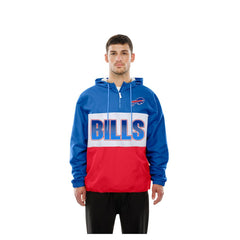 Buffalo Bills New Era Ripstop Quarter-Zip Hooded Windbreaker - Royal - NFL