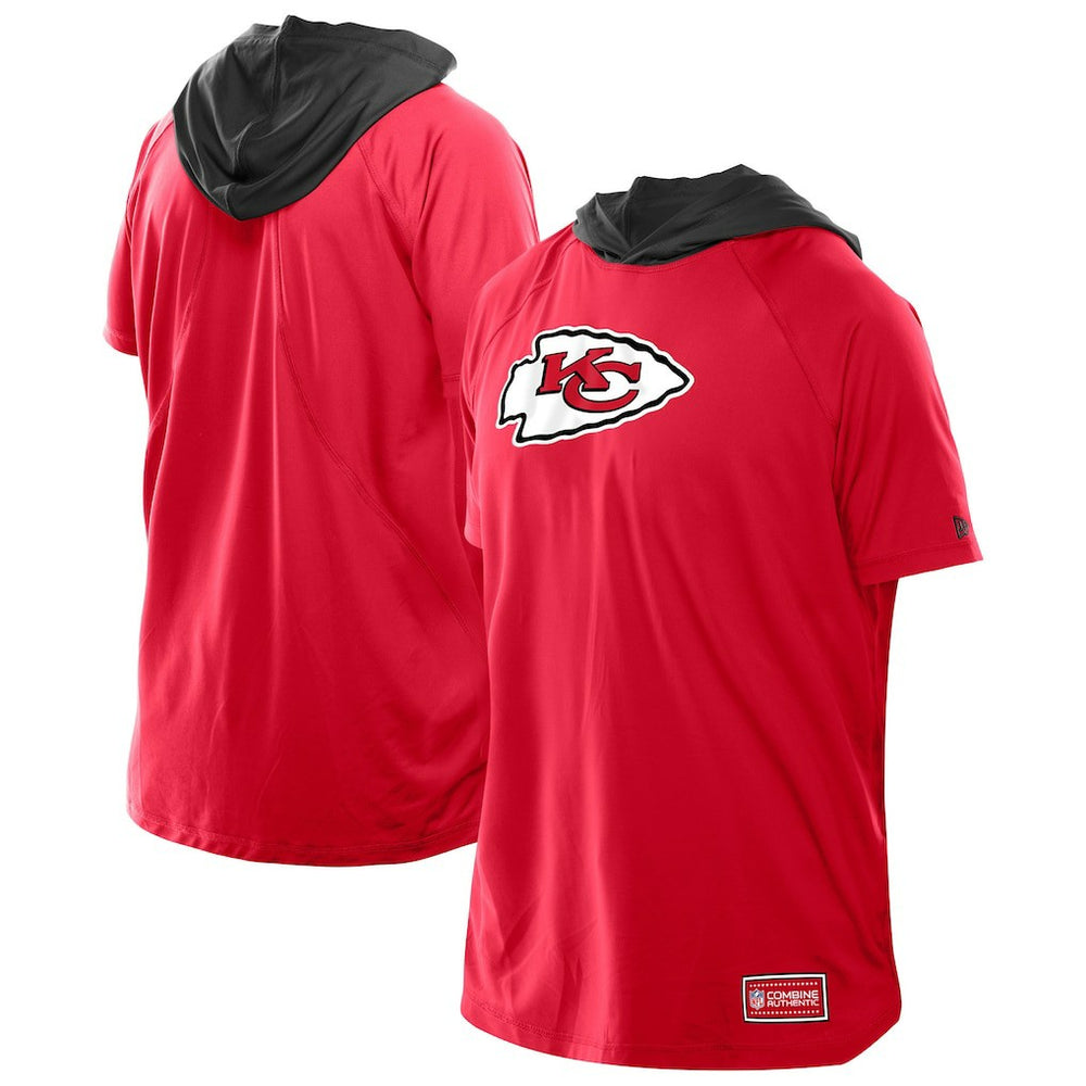 Kansas City Chiefs New Era Combine Authentic Hooded Raglan Short-Sleeve T-Shirt - Red - NFL