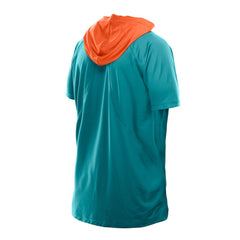Miami Dolphins New Era Combine Authentic Hooded Raglan Short-Sleeve T-Shirt - Aqua - NFL