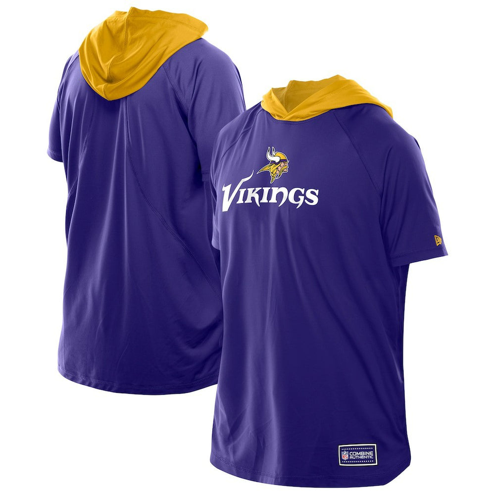 Minnesota Vikings New Era Combine Authentic Hooded Raglan Short-Sleeve T-Shirt - Purple - NFL
