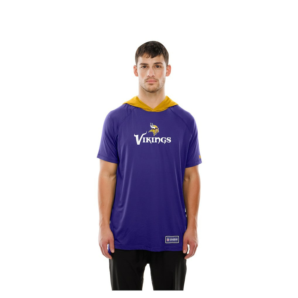 Minnesota Vikings New Era Combine Authentic Hooded Raglan Short-Sleeve T-Shirt - Purple - NFL