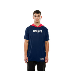New England Patriots New Era Combine Authentic Hooded Raglan Short-Sleeve T-Shirt - Navy - NFL