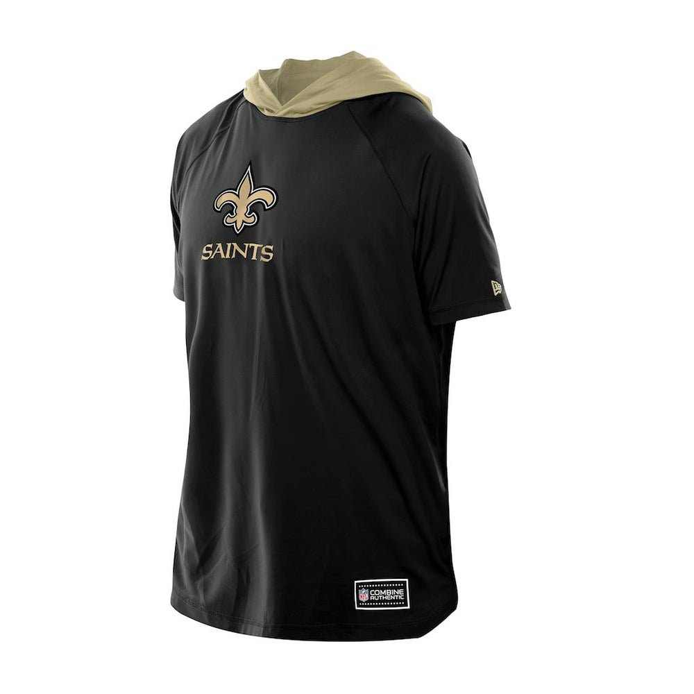 New Orleans Saints New Era Combine Authentic Hooded Raglan Short-Sleeve T-Shirt - Black - NFL