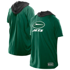 New York Jets New Era Combine Authentic Hooded Raglan Short-Sleeve T-Shirt - Green - NFL