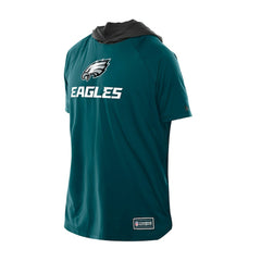 Philadelphia Eagles New Era Combine Authentic Hooded Raglan Short-Sleeve T-Shirt - Midnight Green - NFL