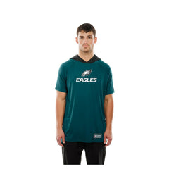 Philadelphia Eagles New Era Combine Authentic Hooded Raglan Short-Sleeve T-Shirt - Midnight Green - NFL