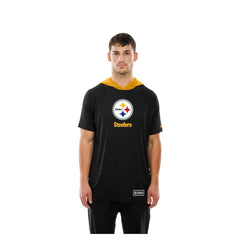 Pittsburgh Steelers New Era Combine Authentic Hooded Raglan Short-Sleeve T-Shirt - Black - NFL