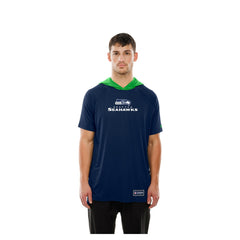 Seattle Seahawks New Era Combine Authentic Hooded Raglan Short-Sleeve T-Shirt - College Navy - NFL