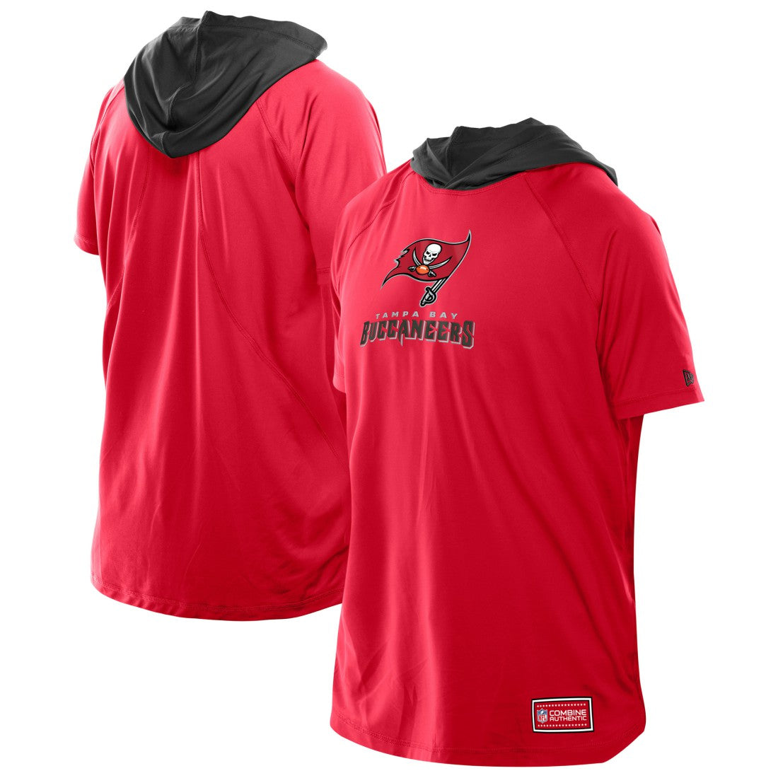 Tampa Bay Buccaneers New Era Combine Authentic Hooded Raglan Short-Sleeve T-Shirt - Red - NFL