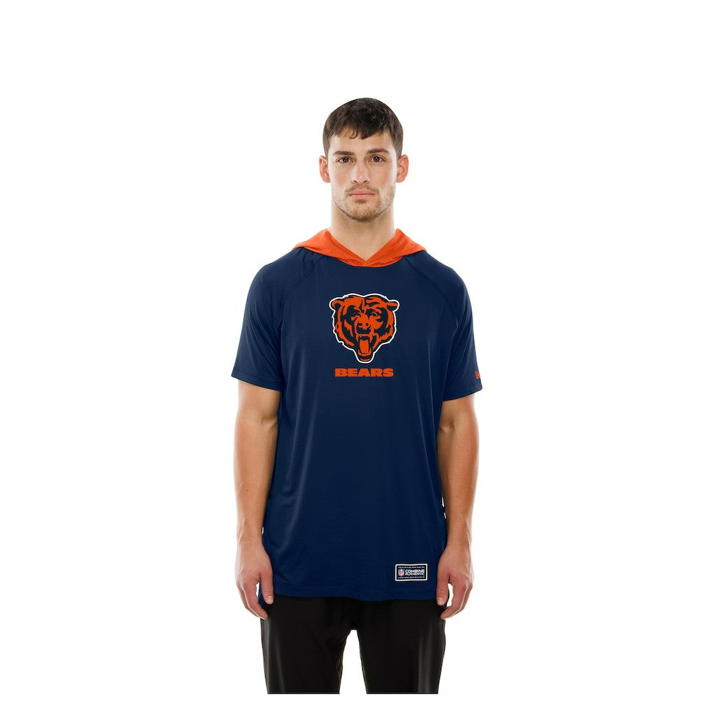 Chicago Bears New Era Combine Authentic Hooded Raglan Short-Sleeve T-Shirt - Navy - NFL