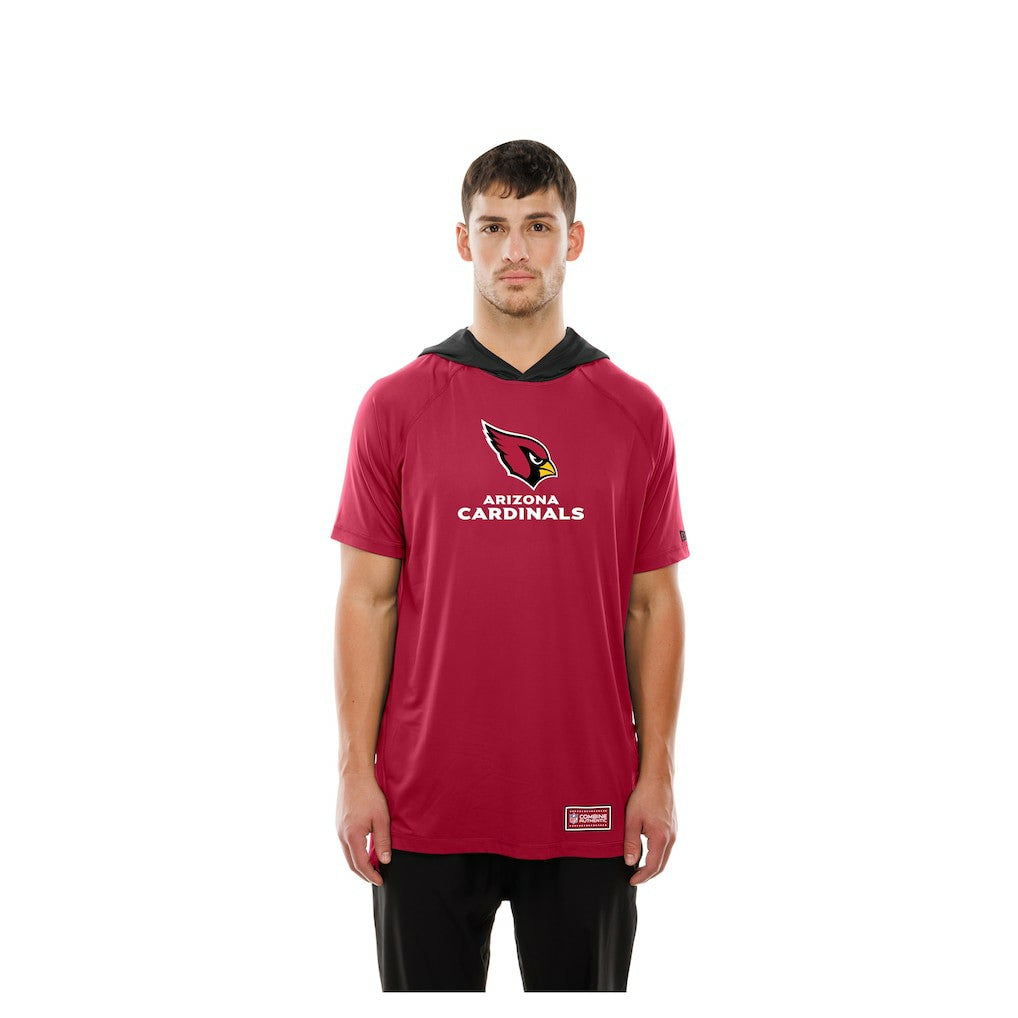 Arizona Cardinals New Era Combine Authentic Hooded Raglan Short-Sleeve T-Shirt - Cardinal - NFL