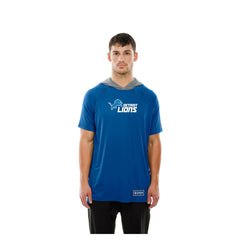 Detroit Lions New Era Combine Authentic Hooded Raglan Short-Sleeve T-Shirt - Blue - NFL
