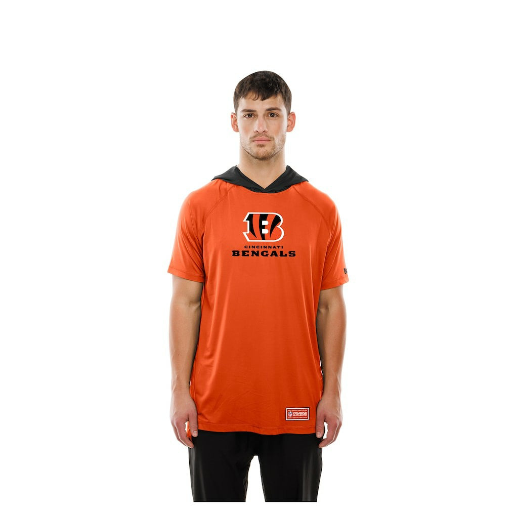 Cincinnati Bengals New Era Combine Authentic Hooded Raglan Short-Sleeve T-Shirt - Orange - NFL