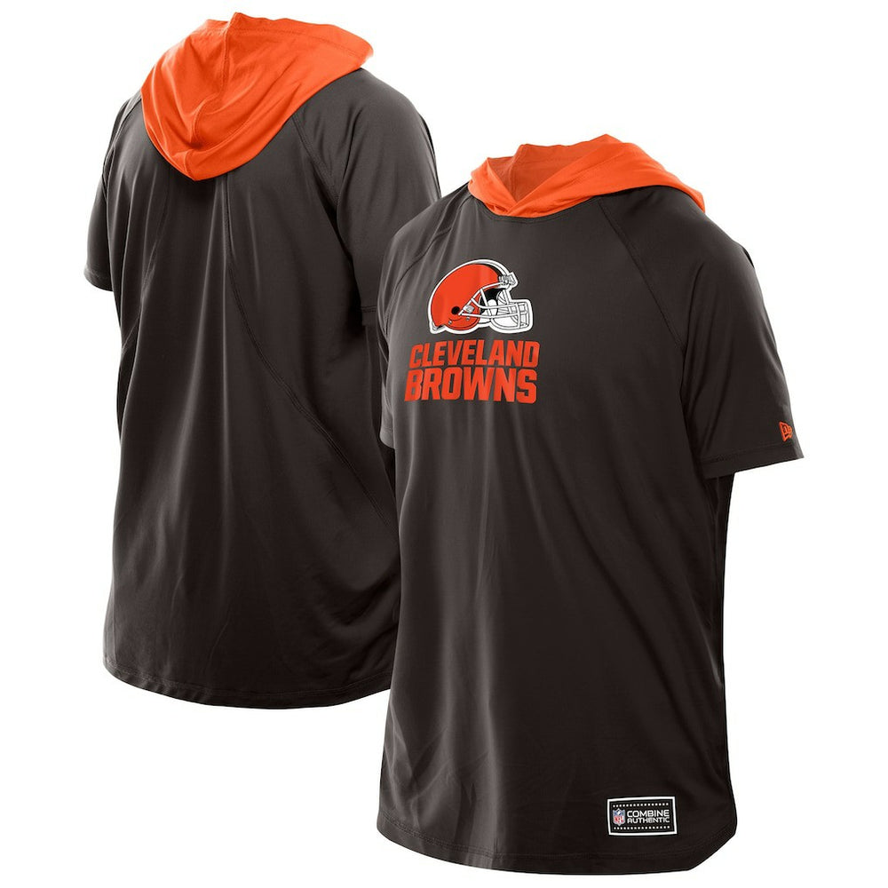 Cleveland Browns New Era Combine Authentic Hooded Raglan Short-Sleeve T-Shirt - Brown - NFL