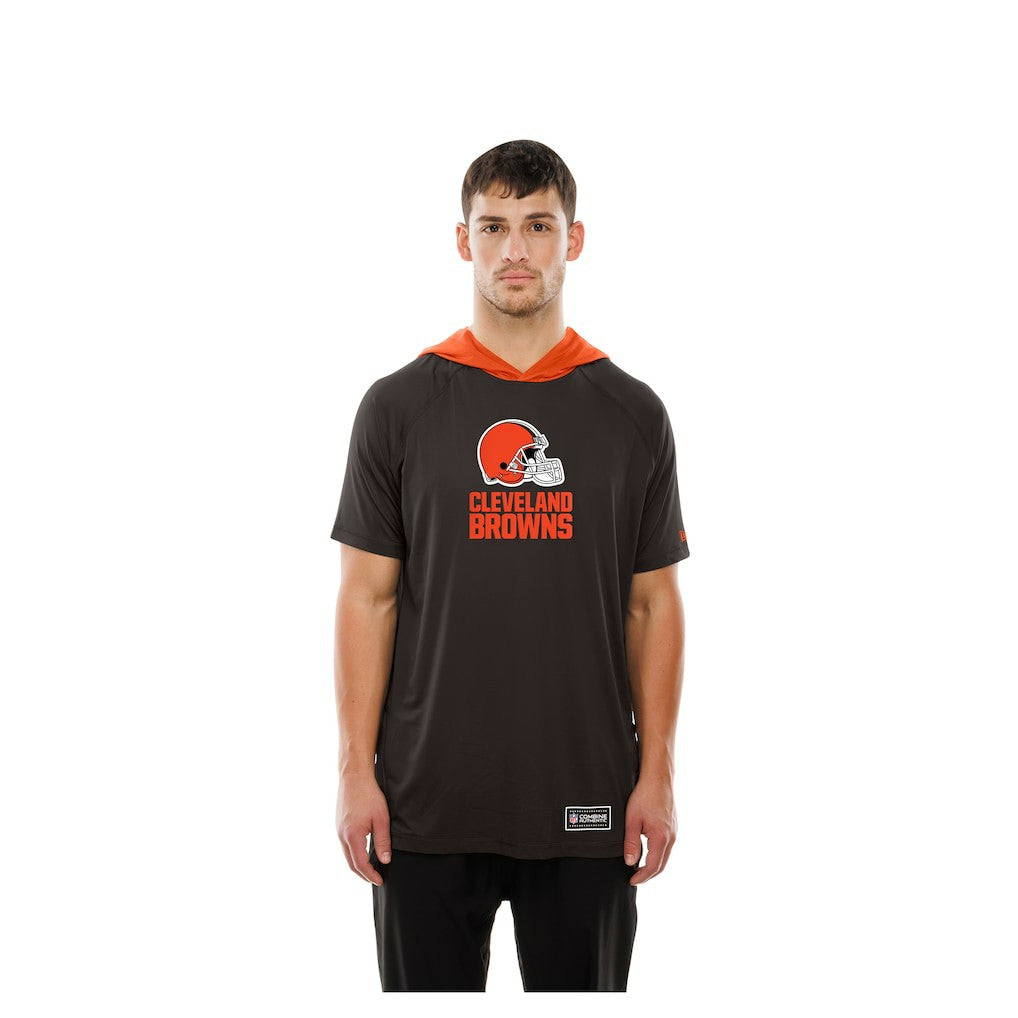 Cleveland Browns New Era Combine Authentic Hooded Raglan Short-Sleeve T-Shirt - Brown - NFL