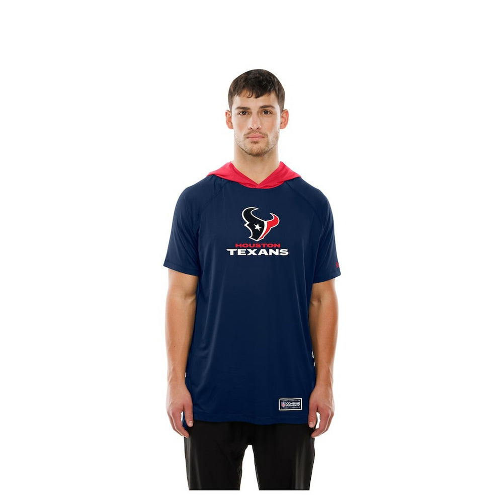 Houston Texans New Era Combine Authentic Hooded Raglan Short-Sleeve T-Shirt - Navy - NFL