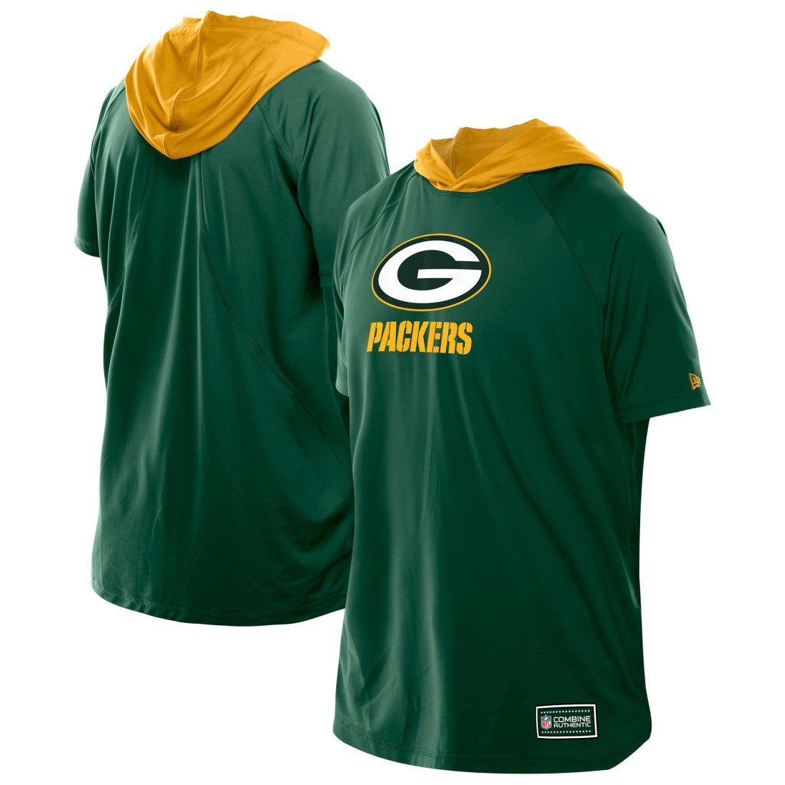 Green Bay Packers New Era Combine Authentic Hooded Raglan Short-Sleeve T-Shirt - Green - NFL