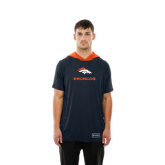 Denver Broncos New Era Combine Authentic Hooded Raglan Short-Sleeve T-Shirt - Navy - NFL