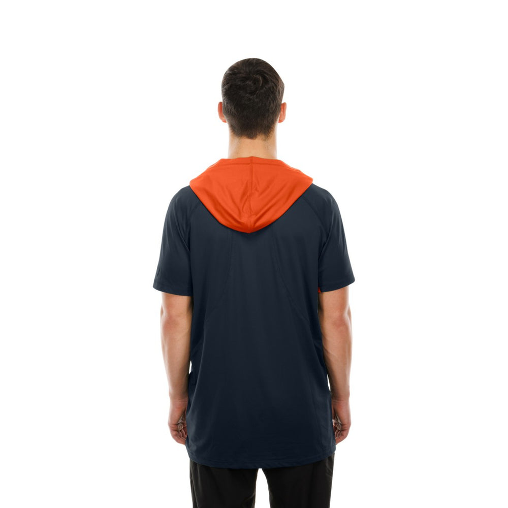 Denver Broncos New Era Combine Authentic Hooded Raglan Short-Sleeve T-Shirt - Navy - NFL
