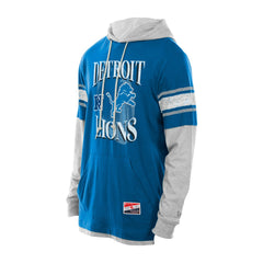Detroit Lions New Era Twofer Layered Long Sleeve Hoodie T-Shirt - Blue - NFL