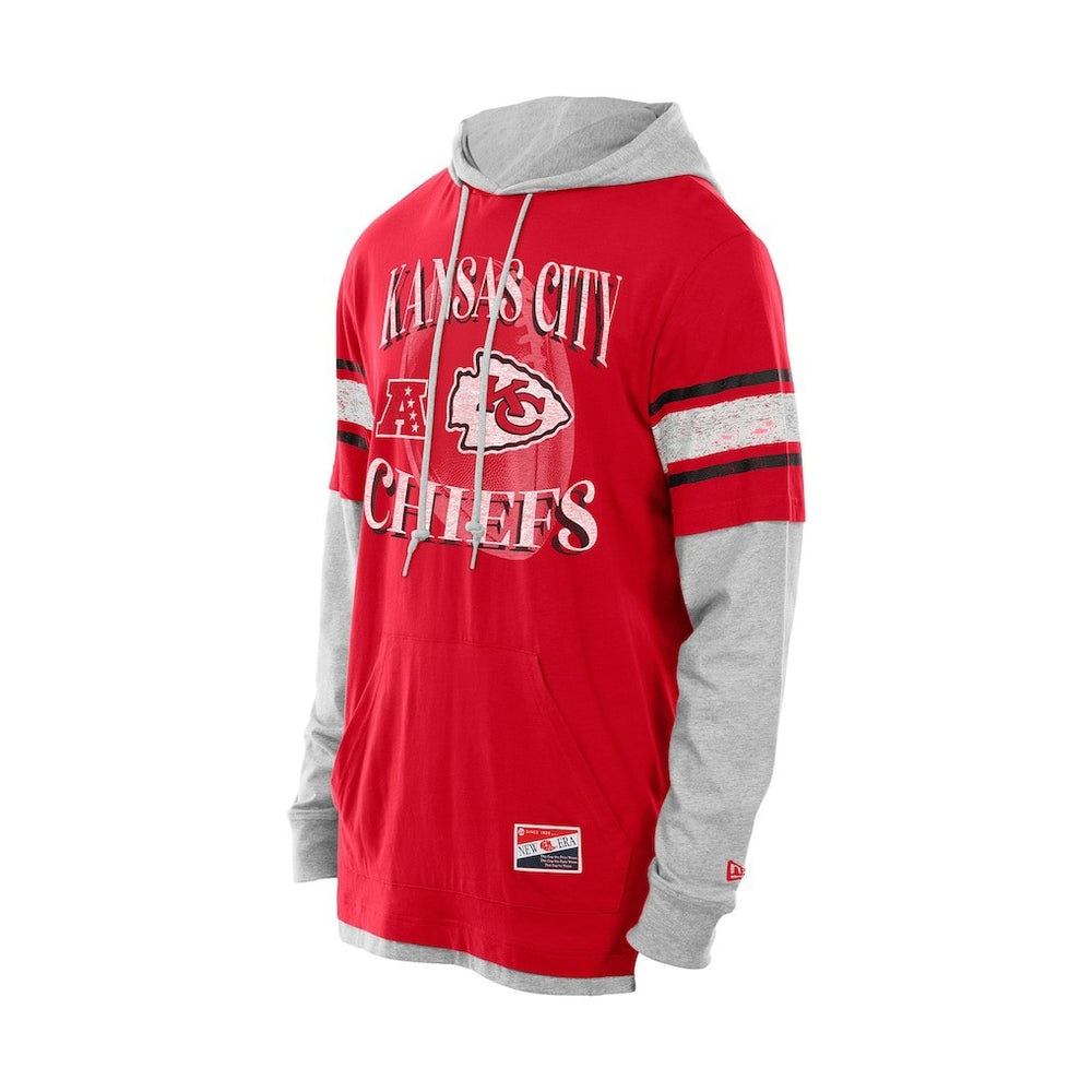 Kansas City Chiefs New Era Twofer Layered Long Sleeve Hoodie T-Shirt - Red - NFL
